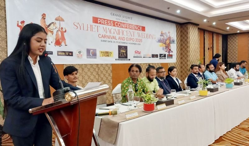 <span style='color:#000;font-size:18px;'>সংবাদ সম্মেলন</span><br/> গ্র্যান্ড সিলেটে তিন দিনব্যাপী ওয়েডিং কার্নিভাল এন্ড এক্সপো ৩০ অক্টোবর