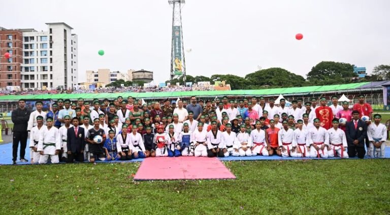 <span style='color:#000;font-size:18px;'>সিলেটে ‘নতুন কুঁড়ি স্পোর্টস-২০২৬’- এর উদ্বোধন</span><br/> স্পোর্টসের মাধ্যমে বাংলাদেশকে পৃথিবীর সামনে তুলে ধরতে হবে- প্রধানমন্ত্রী