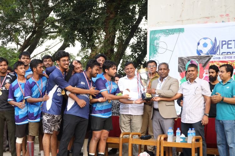 শাবিপ্রবিতে খালেদা জিয়া স্মৃতি ফুটবল টুর্নামেন্টের ফাইনাল, চ্যাম্পিয়ন বিবিএ