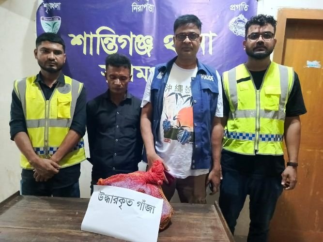 শান্তিগঞ্জে ২ কেজি গাঁজাসহ আটক-১