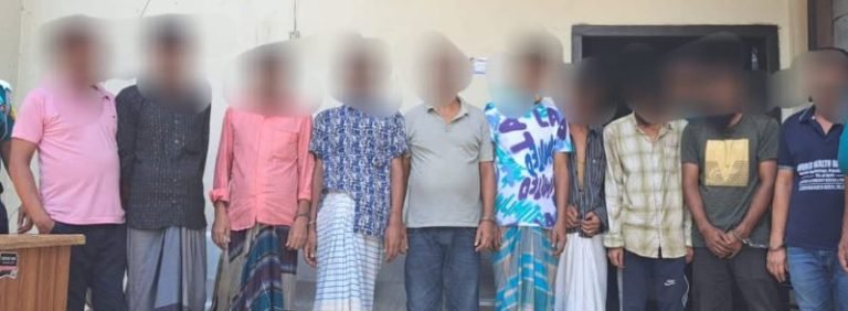 সিলেটে ‘নানীর বাড়ী’ থেকে জুয়া খেলা অবস্থায় আটক- ১০