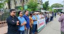 এখন টিভির ২ সাংবাদিকের ওপর হামলার প্রতিবাদে সিলেটে মানববন্ধন