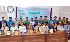 <span style='color:#000;font-size:18px;'>শ্রীলংকায় সিরিজ জয় শেষে দেশে ফিরে সংবর্ধিত খেলোয়াড়রা</span><br/> ‘একদিন বাংলাদেশের ক্রীড়াঙ্গনে সাড়া জাগাবে রাগীব-রাবেয়া বাংলাদেশ স্পোর্টস একাডেমি’