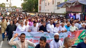 জাতীয় বিপ্লব ও সংহতি দিবসে সিলেট জেলা ও মহানগর বিএনপির বিশাল র্যালি