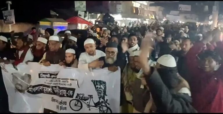 মোরারবাজারে রিকশা মার্কার সমর্থনে গণসংযোগ