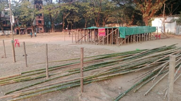 <span style='color:#000;font-size:18px;'>মাদ্রাসা মাঠে আচরণবিধি মেনে জনসভা মঞ্চ, বিএনপি নেতা-কর্মীরা উজ্জীবিত</span><br/> তারেক রহমানের আগমন ঘিরে সিলেটে ৬ স্তরের নিরাপত্তা বলয়