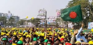 সিলেট আলিয়া মাঠে বিএনপির নির্বাচনী সমাবেশ চলছে
