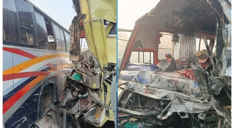 ঢাকা-সিলেট মহাসড়কের ওসমানীনগরে দুই বাসের সংঘর্ষে প্রাণ গেল ২ যাত্রীর