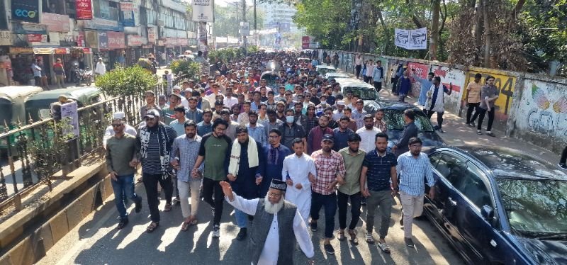 <span style='color:#000;font-size:18px;'>নগরে দাঁড়িপাল্লার সমর্থনে শিবিরের প্রচারমিছিল</span><br/> সন্ত্রাস চাঁদাবাজি ও দুর্নীতিমুক্ত সিলেট গড়তে দাঁড়িপাল্লা মার্কায় ভোট দিন- মাওলানা হাবিবুর রহমান