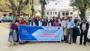 সুষ্ঠু ও সংঘাত মুক্ত নির্বাচনের দাবিতে গোলাপগঞ্জে আলোচনা সভা ও লিফলেট বিতরণ