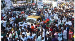 নগরীতে ধানের শীষের বিশাল মিছিল, সিলেটের মানুষ আর অবহেলিত থাকতে চায় না : মুক্তাদির