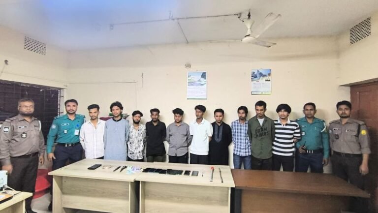 সিলেটে অপহরণ ও মুক্তিপণ আদায় চক্রের ১০ সদস্য চাকুসহ আটক