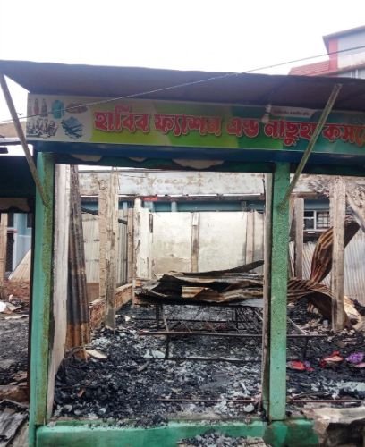দিরাইয়ে অগ্নিকাণ্ডে ৬ দোকান পুড়ে ছাই